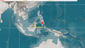 Badan Meteorologi, Klimatologi, dan Geofisika (BMKG) memastikan gempa bumi tektonik berkekuatan magnitudo 7,7 yang terjadi di Laut Sulawesi dan memicu tsunami skala mikro tidak berasal dari zona megathrust.