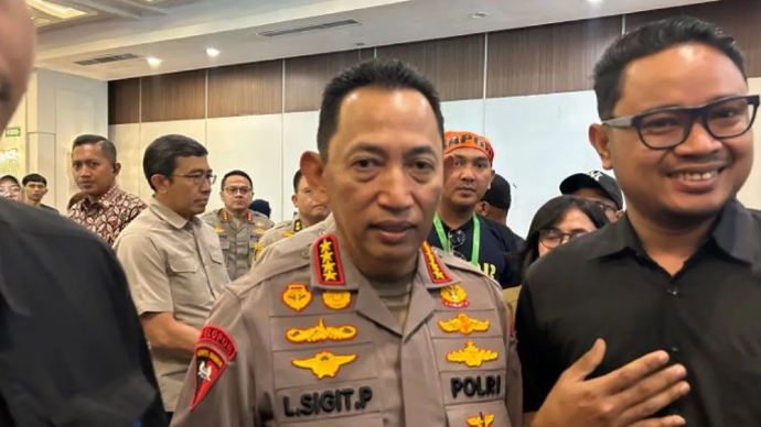 Kapolri Jenderal Pol. Listyo Sigit Prabowo usai menghadiri Kongres III KSPI di Jakarta, Minggu (7/6/2026). ANTARA/Laily Rahmawaty