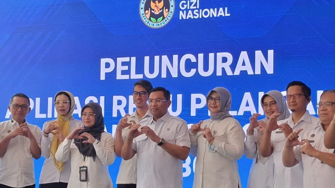 Wakil Kepala BGN Sony Sonjaya (depan, empat dari kiri) dalam peluncuran aplikasi 