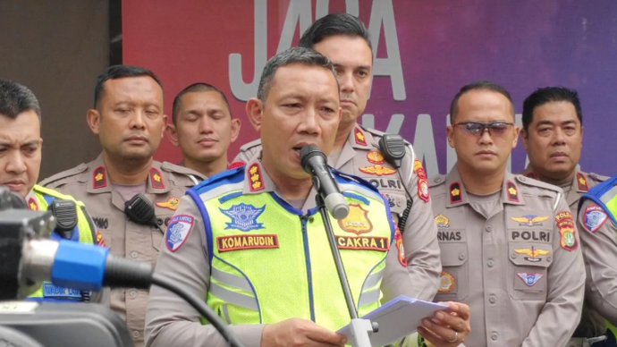 Dirlantas Polda Metro Jaya, Kombes Pol Komarudin saat ditemui di Gedung Ditlantas Polda Metro Jaya, Rabu (3/6/2026). ANTARA/Ilham Kausar