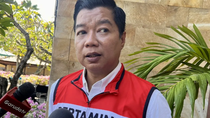 Corporate Secretary PT Pertamina Patra Niaga Roberth Marcelino Verieza Dumatubun saat ditemui di Badung, Bali, Rabu (10/6/2026). (ANTARA/Arnidhya Nur Zhafira)