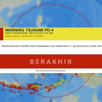 BMKG Catat Tsunami Tertinggi 75 Sentimeter di Talengen Pascagempa M7,7 Mindanao
