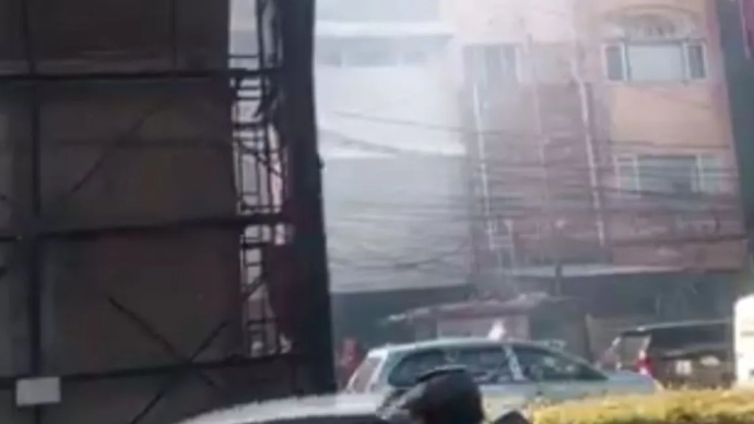 Viral di media sosial X sebuah video yang menunjukkan gas akibat ledakan galian di kawasan Fatmawati Raya, Jakarta, Senin (8/6/2026). ANTARA/HO-x/@myworldispale.