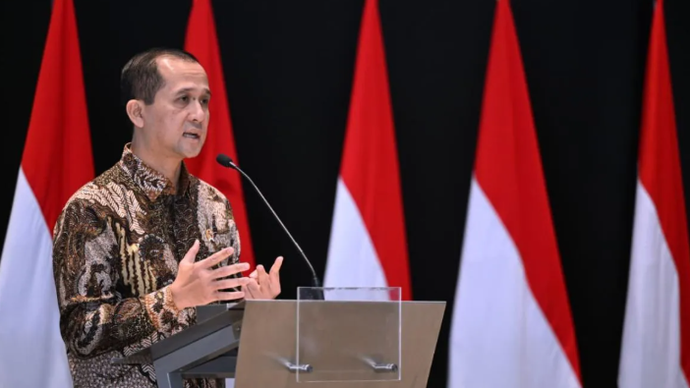 Menteri Transmigrasi (Mentrans) M. Iftitah Sulaiman Suryanagara memberikan sambutan dalam penandatanganan MoU Folago All Stars di Gedung Bursa Efek Indonesia (BEI), Jakarta, Senin (25/5/2026). ANTARA/HO-Kementerian Transmigrasi.