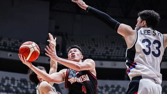 Indonesia kalah 63-90 lawan Korea Selatan di FIBA Asia 2025.