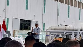 Presiden Joko Widodo (Jokowi) meresmikan produksi perdana smelter PT Freeport Indonesia di Gresik, Jawa Timur, Senin (23/9/2024).
