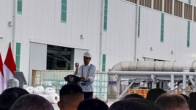 Presiden Jokowi resmikan produksi katoda Tembaga smelter baru Freeport Gresik