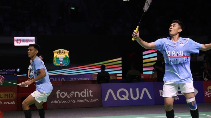 Sabar Karyaman Gutama/Muhammad Reza Pahlevi Isfahani melangkah ke perempatfinal Indonesia Open 2024.