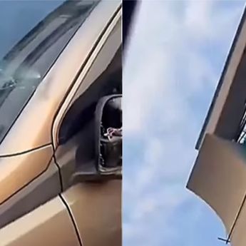 Viral Kaca dan Spion Mobil Ertiga Pecah Usai Kejatuhan Benda dari Proyek LRT