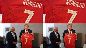 Bintang sepakbola dunia, Cristiano Ronaldo mengirim jersey Timnas Portugal lengkap dengan tanda tangan serta ada pesan yang menyentuh kepada Presiden Amerika Serikat Donald Trump.