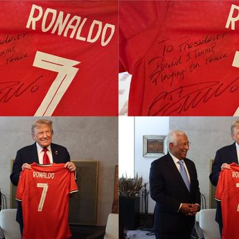 Cristiano Ronaldo Kirim Jersey Bertulisan Pesan Perdaimaian ke Donald Trump