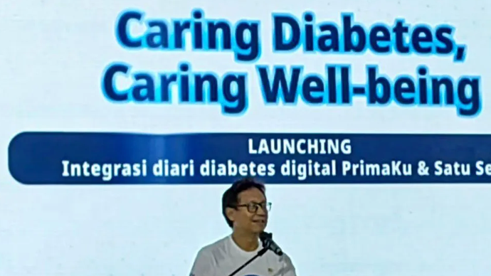 Menteri Kesehatan Budi Gunadi Sadikin saat peringatan Hari Diabetes Sedunia di RSUP Dr Cipto Mangunkusumo, Jakarta, Minggu (24/11/2024).