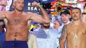 Tyson Fury akan berhadapan dengan Oleksandr Usyk di Arab Saudi, Minggu (19/5/2024).