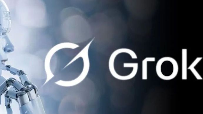 Ilustrasi - Logo kecerdasan artifisial Grok. 