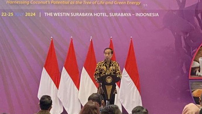 Presiden Jokowi dalam acara international cocotech