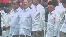 Presiden Joko Widodo (Jokowi) menghadiri apel kader sekaligus penutupan Rapat Pimpinan Nasional (Rapimnas) Partai Gerindra di Indonesia Arena GBK, Sabtu (31/8/2024)