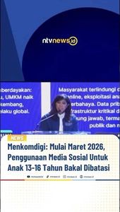 Menkomdigi: Mulai Maret 2026, Penggunaan Media Sosial Anak 13-16 Tahun Bakal Dibatasi | NTVNEWSID