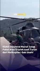 KSAD Jenderal Maruli Tolak Pakai Alas Triplek saat Turun dari Helikopter: Gak Usah! | NTVNEWSID