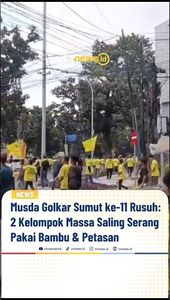 Musda Golkar Sumut ke-11 Rusuh: 2 Kelompok Massa Saling Serang Pakai Bambu dan Petasan | NTVNEWSID