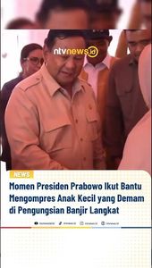 Momen Presiden Prabowo Ikut Bantu Mengompres Anak Kecil yang Demam di Pengungsian | NTVNEWSID