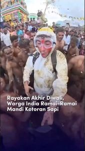 Rayakan Akhir Diwali, Warga India Ramai-ramai Mandi Kotoran Sapi | NTVNEWSID