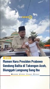 Momen Haru Presiden Prabowo Gendong Balita di Takengon Aceh | NTVNEWSID