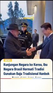 Kunjungan Negara ke Korea, Ibu Negara Brasil Hormati Tradisi Gunakan Baju Tradisional | NTVNEWSID
