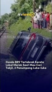 Honda BRV Tertabrak Kereta Lokal Merak Saat Mau Cari Takjil, 2 Penumpang Terluka