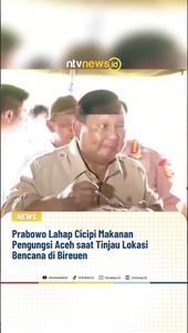 Prabowo Lahap Cicipi Makanan Pengungsi Aceh saat Tinjau Lokasi Bencana di Bireun | NTVNEWSID