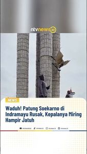 Patung Soekarno di Indramayu Rusak, Kepalanya Miring Hampir Jatuh | NTVNEWSID