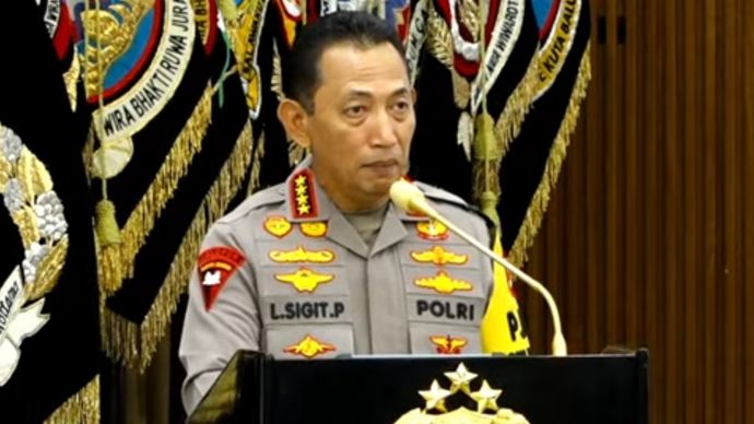 Kapolri Jenderal Listyo Sigit Prabowo dalam kegiatan rilis akhir tahun 2025. 