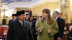 Presiden RI Prabowo Subianto memenuhi undangan makan siang dari Wakil Perdana Menteri Inggris Angela Rayner di Lancaster House, London, Kamis 21 November 2024.