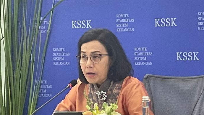 Menteri Keuangan (Menkeu) Sri Mulyani konferensi pers Hasil Rapat Berkala Komite Stabilitas Sistem Keuangan (KSSK) III Tahun 2024 (Ntvnews.id-Muslimin Trisyuliono)