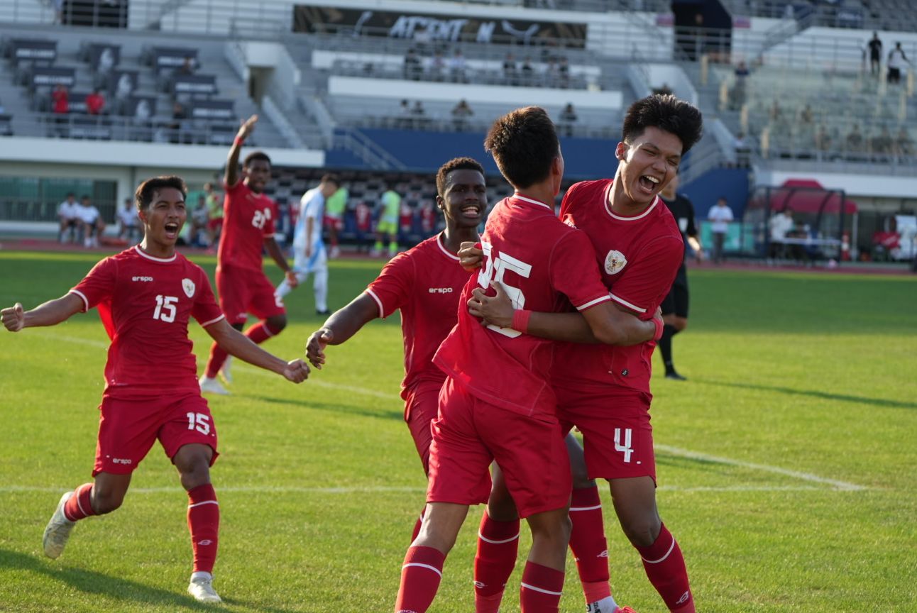 Timnas Indonesia U-20 meraih kemenangan bersejarah melawan Argentina U-20 di turnamen Seoul Earth On Us Cup 2024 di Korea Selatan, Rabu (28/8/2024). <b>(PSSI)</b>