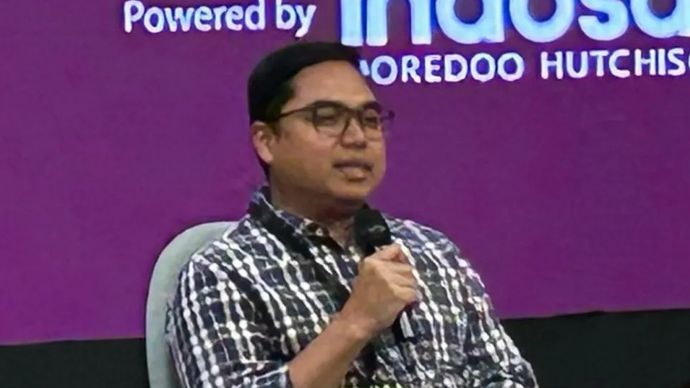 Deputi I Badan Komunikasi Pemerintah (Bakom) Fahd Pahdepie menjadi salah satu pembicara dalam 