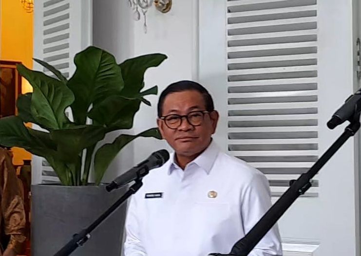 Pramono Anung dan Purbaya <b>(NTVNews.id/ Adiansyah)</b>