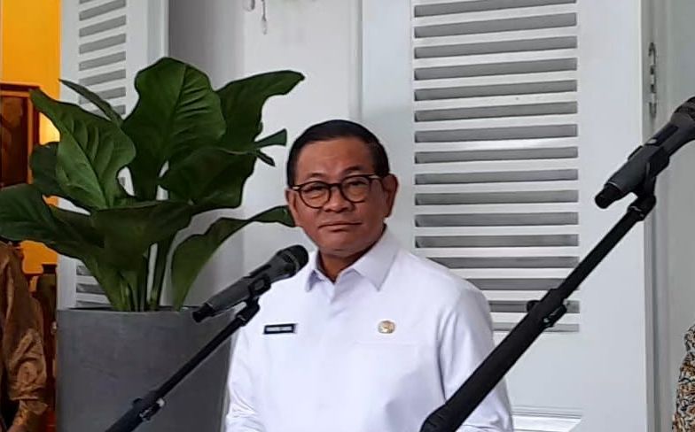 Pramono Anung dan Purbaya <b>(NTVNews.id/ Adiansyah)</b>