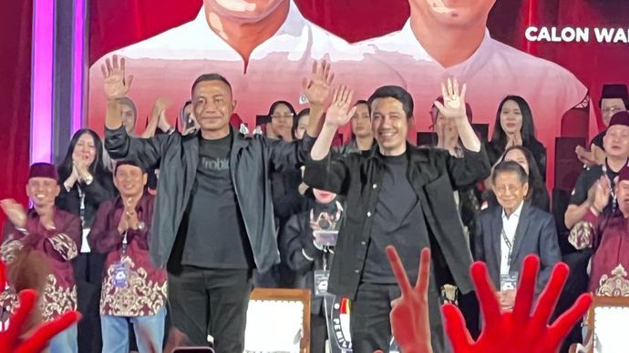 Dharma-Kun dalam debat ketiga Pilkada Jakarta 2024. 