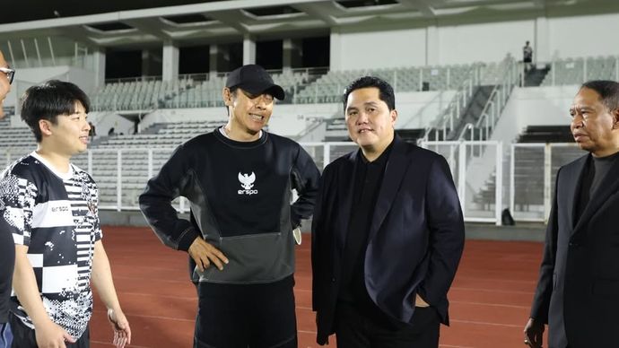 Shin Tae-yong membagikan beberapa foto Ketua Umum PSSI Erick Thohir/Ist 