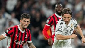 Real Madrid kalah 1-3 dari AC Milan pada laga lanjutan Liga Champions 2024/2025. 