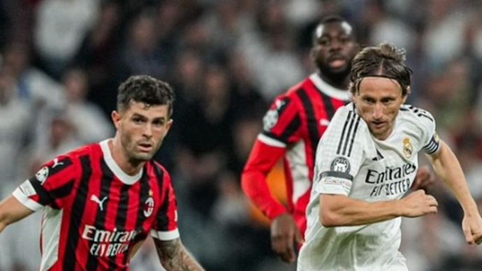 Real Madrid kalah 1-3 dari AC Milan pada laga lanjutan Liga Champions 2024/2025.