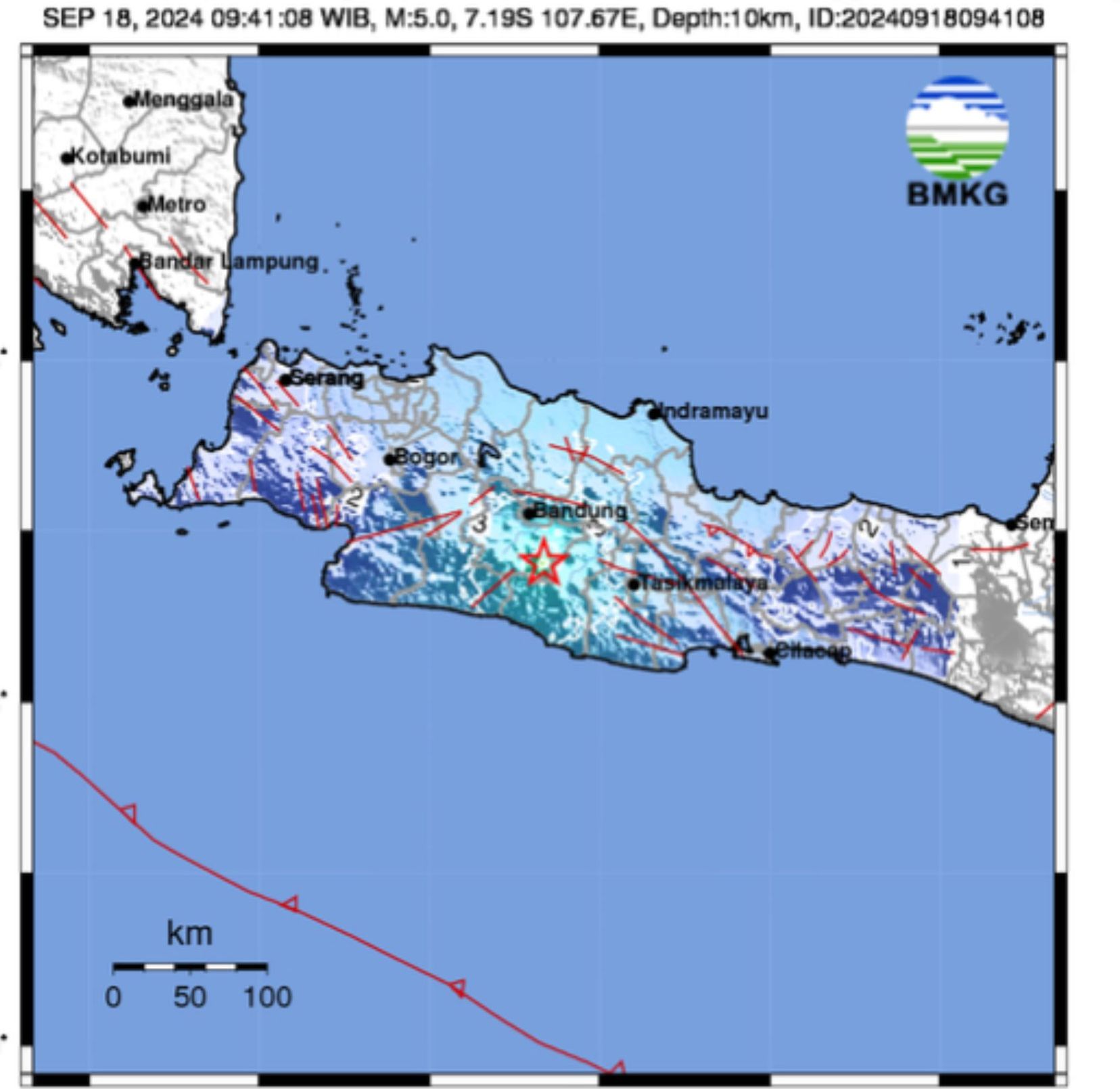 Gempa di Bandung <b>(BMKG)</b>