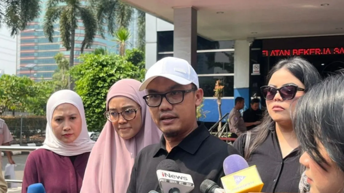 Perwakilan mitra Hanania Group, Rachmat Gumilar saat ditemui di SPKT Polda Metro Jaya, Selasa (2/6/2026). ANTARA/Ilham Kausar.