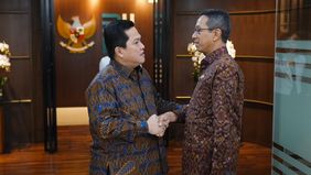 Menteri Badan Usaha Milik Negara (BUMN) menrima kunjungan dari Pj Gubernur DKI Jakarta Heru Budi Hartono di Kementerian BUMN.
