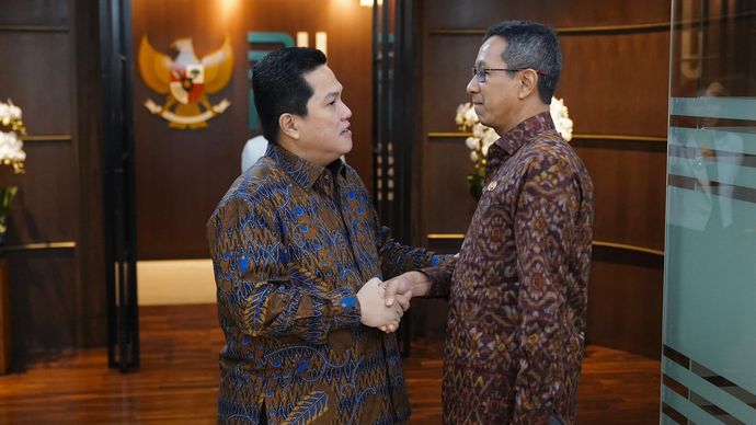 Menteri BUMN Erick Thohir bertemu dengan Pj Gubernur DKI Jakarta Heru Budi Hartono, bahas rencana rombak kawasan Monas jadi City Center