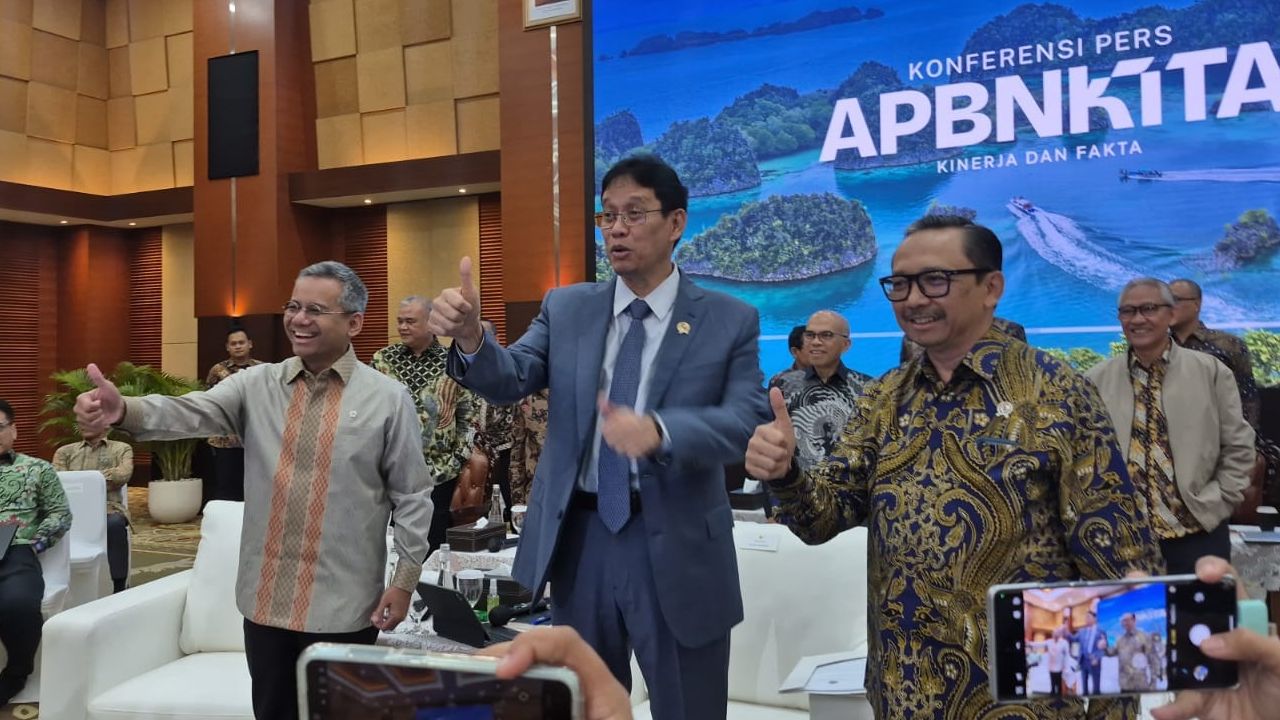 Menkeu Purbaya Yudhi Sadewa dalam konferensi pers APBN Kita <b>(Ntvnews.id-Muslimin Trisyulliono)</b>