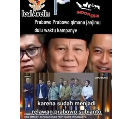 Unggahan yang menarasikan video Dasco mengaku menyesal jadi relawan pendukung Prabowo. Faktanya, video dalam unggahan tersebut merupakan suntingan. (Instagram) <b>(Antara)</b>