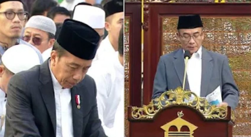 Ketua KPU Khotbah di Idual Adha depan Jokowi <b>(Istimewa)</b>