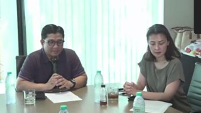 Munadi Herlambang  di preskon BNI soal Aek Nabara