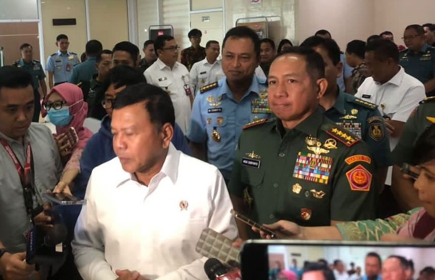 Panglima TNI Agus Subiyanto dan Wamenhan <b>(Deddy Setiawan/ NTVnews.id)</b>